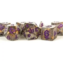 Shop All*FanRoll LIC619 Foil Gold w/ Purple Numbers - Miniature Marvels: Airplane Models & Painted Dice