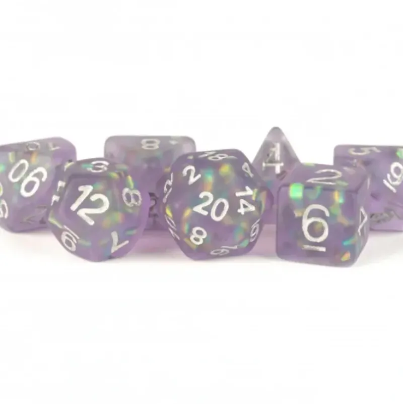Shop All*FanRoll LIC607 Icy Opal Purple Dice - Miniature Marvels: Airplane Models & Painted Dice