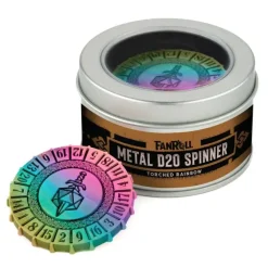Shop All*Fanroll LIC9252 Metal d20 Spinner: Torched Rainbow - Miniature Marvels: Airplane Models & Painted Dice