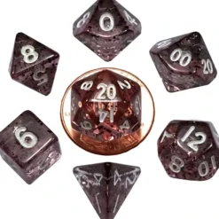 Shop All*FanRoll LIC4203 Mini Ethereal Black w/White Numbers - Miniature Marvels: Airplane Models & Painted Dice