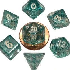 Shop All*FanRoll LIC4212 Mini Ethereal Light Blue w/Gold Numbers - Miniature Marvels: Airplane Models & Painted Dice