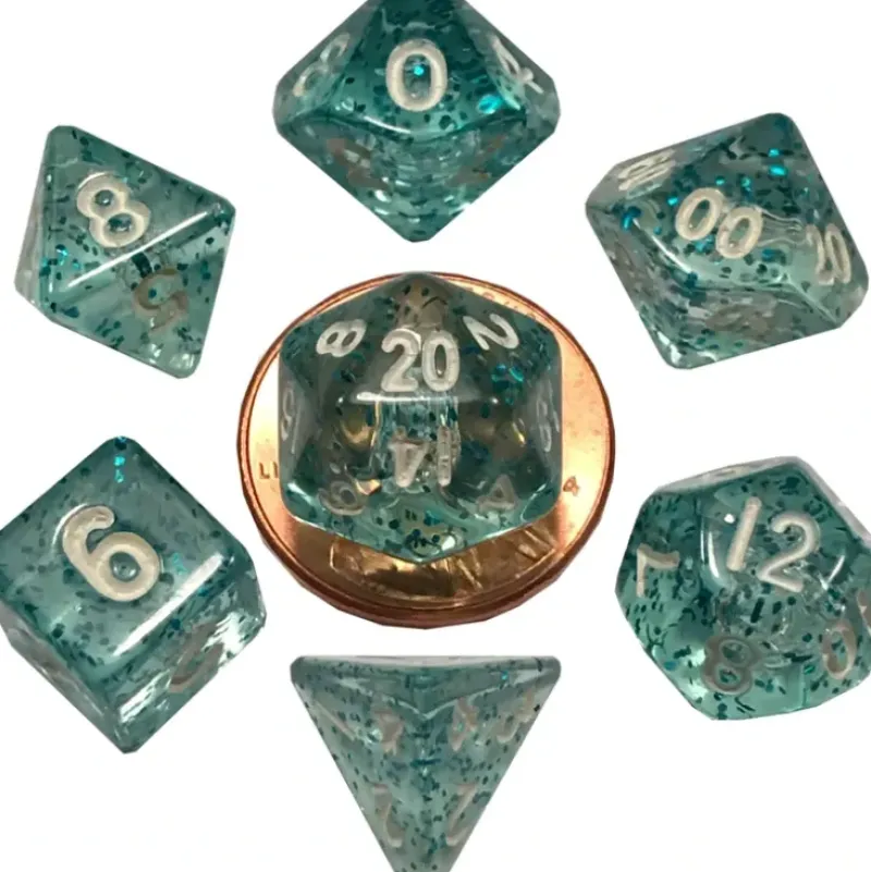 Shop All*FanRoll LIC4212 Mini Ethereal Light Blue w/Gold Numbers - Miniature Marvels: Airplane Models & Painted Dice