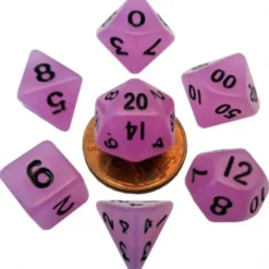 Shop All*FanRoll LIC4307 Mini Glow in the Dark Purple w/ Black Numbers - Miniature Marvels: Airplane Models & Painted Dice