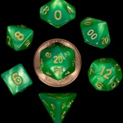 Shop All*FanRoll LIC4155 Mini Green & Light Green w/ Gold Numbers - Miniature Marvels: Airplane Models & Painted Dice