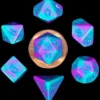 Shop All*FanRoll LIC4172 Mini Purple & Teal Marble w/ Blue Numbers - Miniature Marvels: Airplane Models & Painted Dice