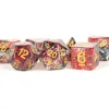 Shop All*FanRoll LIC628 Red w/ Black Particle & Yellow Numbers - Miniature Marvels: Airplane Models & Painted Dice