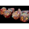Shop All*FanRoll LIC611 Red w/ Green Swirl & Gold Numbers - Miniature Marvels: Airplane Models & Painted Dice