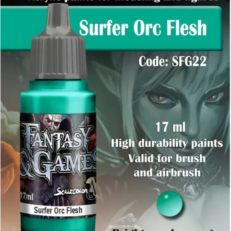 Paint<Fantasy & Games: Surfer Orc Flesh S75 SFG-22 - Miniature Marvels: Airplane Models & Painted Dice