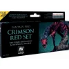 Accessories<Fantasy-Pro: Crimson Red Set (8) - Miniature Marvels: Airplane Models & Painted Dice