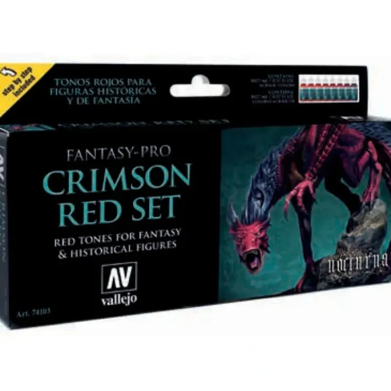 Accessories<Fantasy-Pro: Crimson Red Set (8) - Miniature Marvels: Airplane Models & Painted Dice