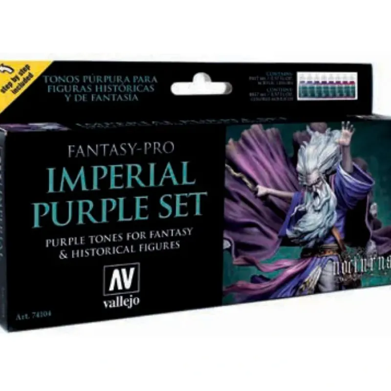 Accessories<Fantasy-Pro: Imperial Purple Set (8) - Miniature Marvels: Airplane Models & Painted Dice