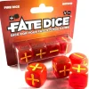 Dice<Fate Core RPG: Fate Dice - Fire (4) EHP 9019 - Miniature Marvels: Airplane Models & Painted Dice