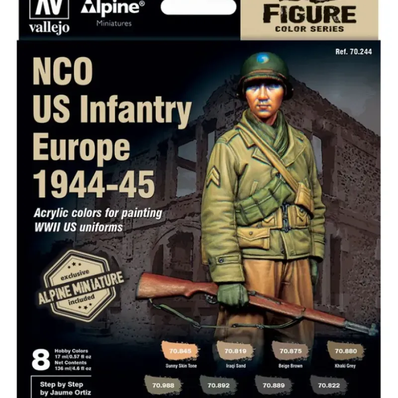 Accessories<Figure Color Series: NCO US Infantry Europe 1944-45 (8) - Miniature Marvels: Airplane Models & Painted Dice