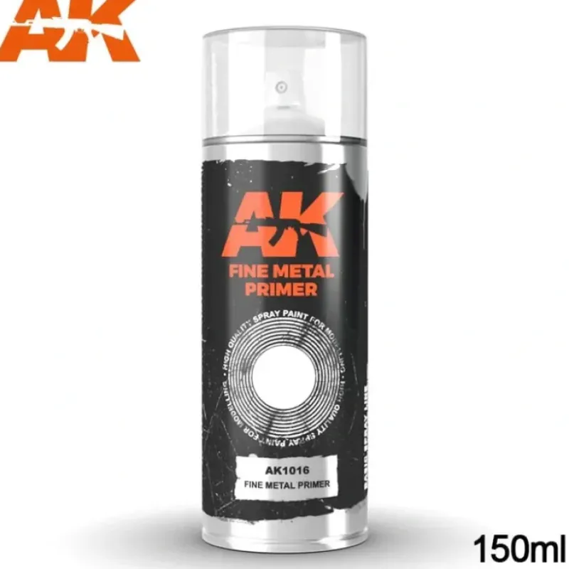 Paint<Fine Metal Primer Spray 150ml LTG AK-1016 - Miniature Marvels: Airplane Models & Painted Dice