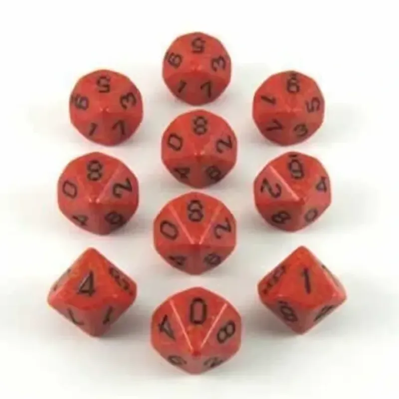 Dice<Fire: Speckled d10 Dice Set (10's) CHX 25103 - Miniature Marvels: Airplane Models & Painted Dice