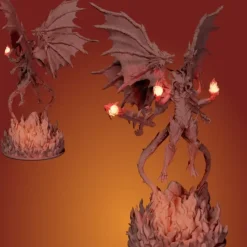 Miniature<Flame Demon - Miniature Marvels: Airplane Models & Painted Dice