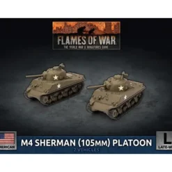 Shop All*Flames of War - USA: M4 Sherman (105mm) Platoon - Miniature Marvels: Airplane Models & Painted Dice