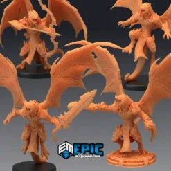 Miniature<Flying Dragonborn - Miniature Marvels: Airplane Models & Painted Dice