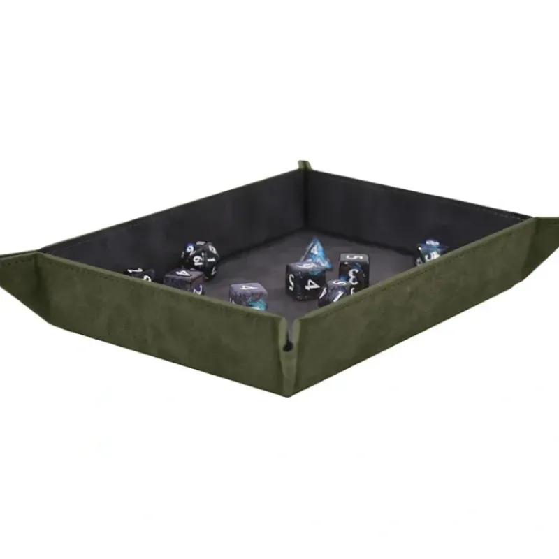 Accessories<Foldable Dice Rolling Tray - Emerald - Miniature Marvels: Airplane Models & Painted Dice