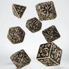 Dice<Forest 3D Beige & Black Dice Set (7) QWS SFOR18 - Miniature Marvels: Airplane Models & Painted Dice
