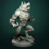 Miniature<Furious Werewolf Pair - Miniature Marvels: Airplane Models & Painted Dice