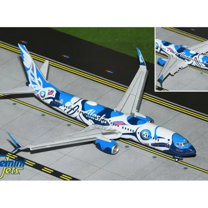 Airplane Model*Gemini Jets G2ASA1246F 1:200 Alaska Boeing 737-800 "Xaat Kwaani" (Flaps Down) - Miniature Marvels: Airplane Models & Painted Dice