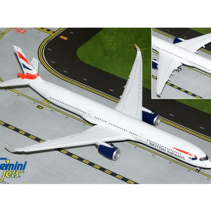 Airplane Model*Gemini Jets G2BAW1124F 1:200 British Airways Airbus A350-1000 (Flaps Down) - Miniature Marvels: Airplane Models & Painted Dice