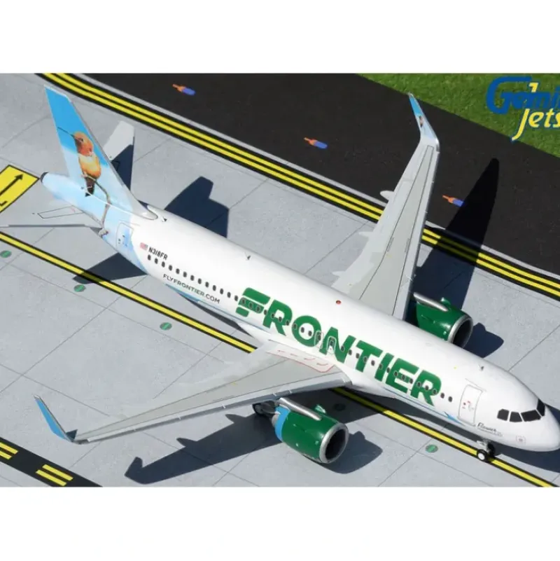 Airplane Model*Gemini Jets G2FFT897 1:200 Frontier Airlines Airbus A320neo "Flower the Hummingbird" - Miniature Marvels: Airplane Models & Painted Dice