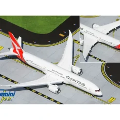 Airplane Model*Gemini Jets GJQFA1995F 1:400 Qantas Airways 787-9 Dreamliner (Flaps Down) - Miniature Marvels: Airplane Models & Painted Dice