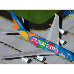 Airplane Model*Gemini Jets GJUAE2063 1:400 Emirates Airbus A380 Dubai Expo - Miniature Marvels: Airplane Models & Painted Dice