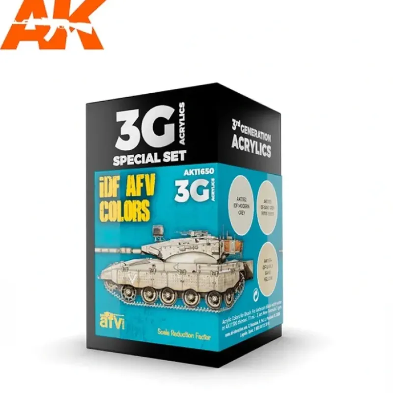 Paint<3Gen Acrylics: IDF AFV Colors LTG AK-11650 - Miniature Marvels: Airplane Models & Painted Dice