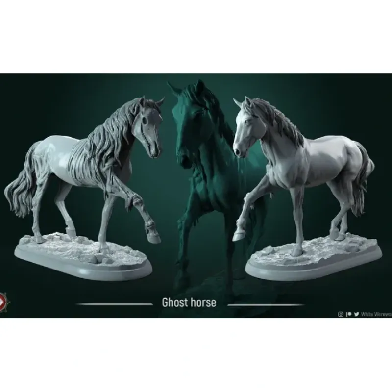 Miniature<Ghost Horse - Miniature Marvels: Airplane Models & Painted Dice