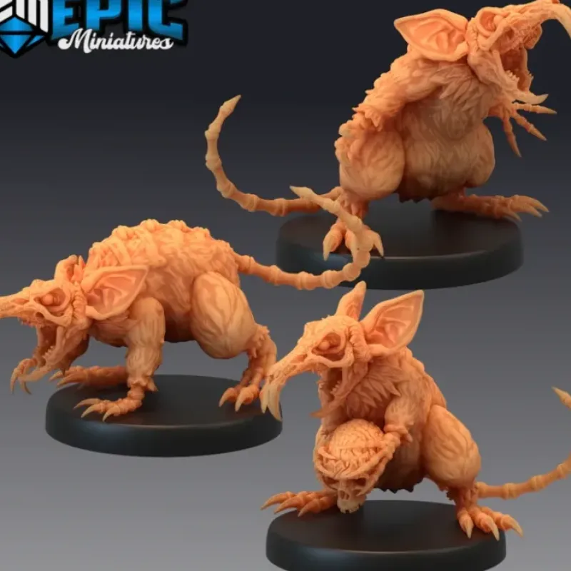Miniature<Giant Rat Revenants - Miniature Marvels: Airplane Models & Painted Dice