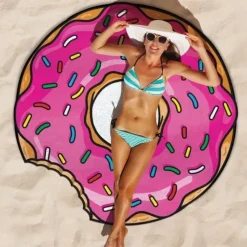 Egpull<Gigantic Pink Donut Beach Pool Shower Towel Blanket - BigMouth Inc. - Miniature Marvels: Airplane Models & Painted Dice