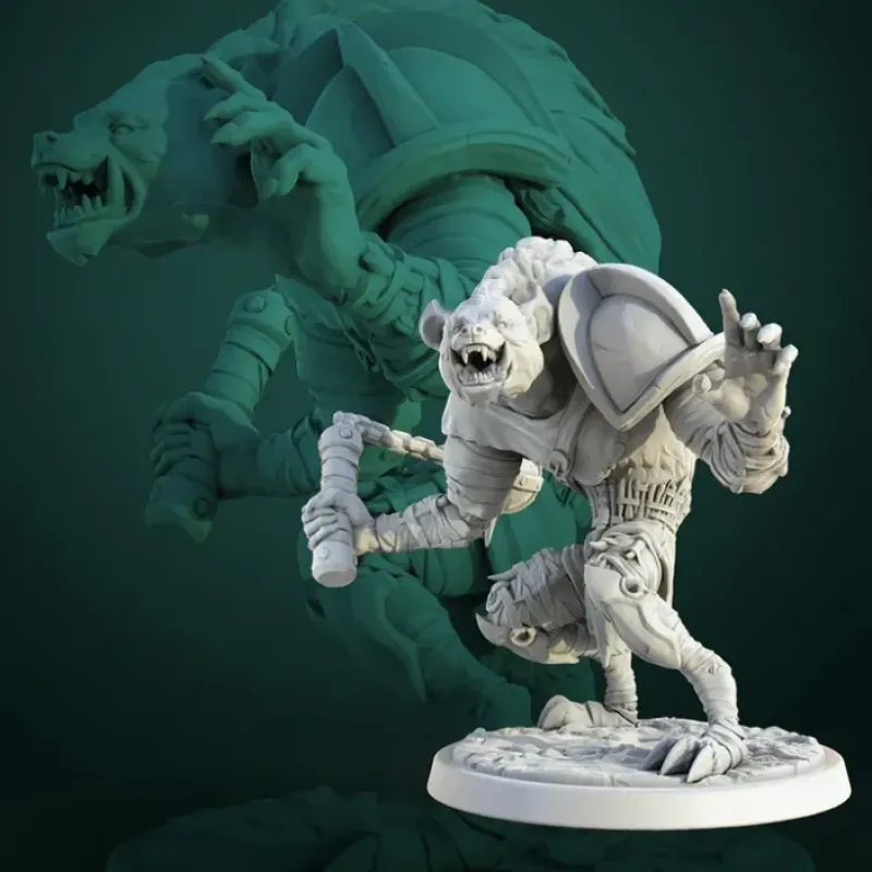 Miniature<Gnoll Berserker - Miniature Marvels: Airplane Models & Painted Dice