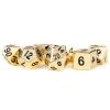 Dice<Gold 16mm Polyhedral Dice Set MET 005 - Miniature Marvels: Airplane Models & Painted Dice