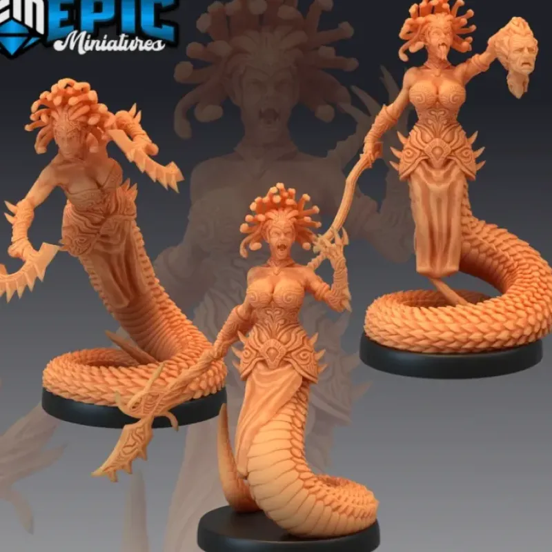 Miniature<Gorgon Sisters - Miniature Marvels: Airplane Models & Painted Dice