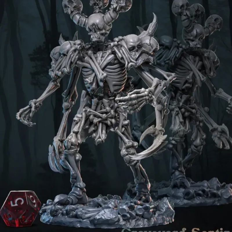 Miniature<Graveyard Sentinel - Miniature Marvels: Airplane Models & Painted Dice