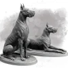 Miniature<Great Danes, 32mm - Miniature Marvels: Airplane Models & Painted Dice
