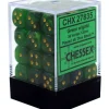 Dice<Green / Gold: Vortex 36d6 12mm Dice Block CHX 27835 - Miniature Marvels: Airplane Models & Painted Dice