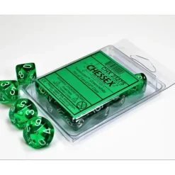 Dice<Green / White: Translucent d10 Dice Set (10's) CHX 23275 - Miniature Marvels: Airplane Models & Painted Dice
