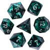 Shop All*Green and Black Anodized Aluminum Dice w/ White Numbers - Miniature Marvels: Airplane Models & Painted Dice