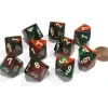 Dice<Green-Red / White: Gemini d10 Dice Set (10's) CHX 26231 - Miniature Marvels: Airplane Models & Painted Dice