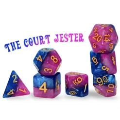 Dice<Halfsies Dice: "The Court Jester" GKG H13 - Miniature Marvels: Airplane Models & Painted Dice