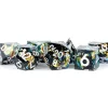 Dice<Handcrafted Sharp Edge Resin Dice Set: Simmering Coal (7) - Miniature Marvels: Airplane Models & Painted Dice