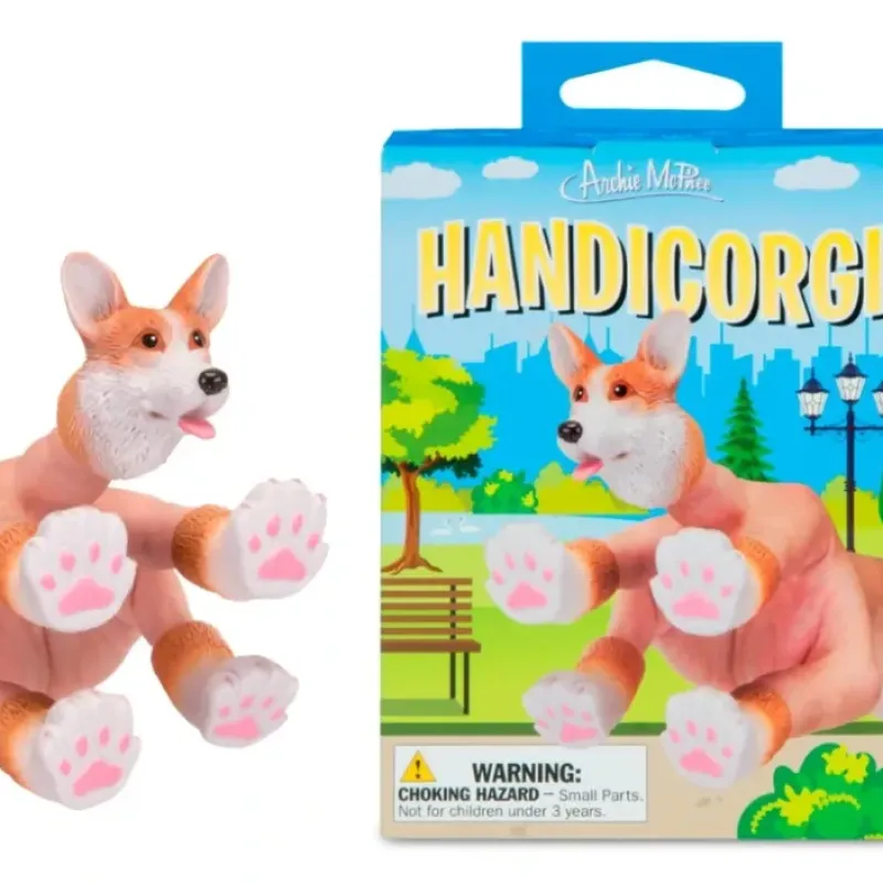 Egpull<HANDICORGI - Corgi Puppy Dog Finger Tiny Hands Puppet Office Toy - Archie McPhee - Miniature Marvels: Airplane Models & Painted Dice
