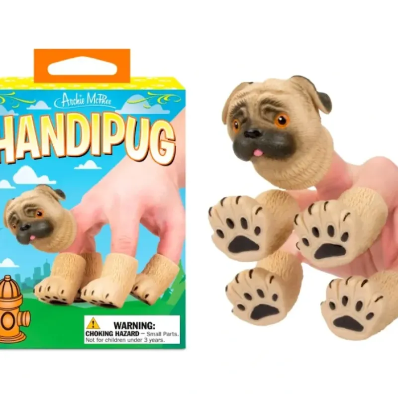 Egpull<HANDIPUG- Pug Puppy Dog Finger Tiny Hands Puppet Office Toy - Archie McPhee - Miniature Marvels: Airplane Models & Painted Dice