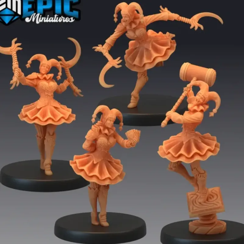 Miniature<Harlequin Mad Girls - Miniature Marvels: Airplane Models & Painted Dice