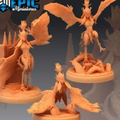 Miniature<Harpy Ladies - Miniature Marvels: Airplane Models & Painted Dice
