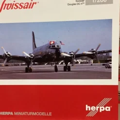 Airplane Model*Herpa Wings 572491 DC-4 Swissair - Miniature Marvels: Airplane Models & Painted Dice